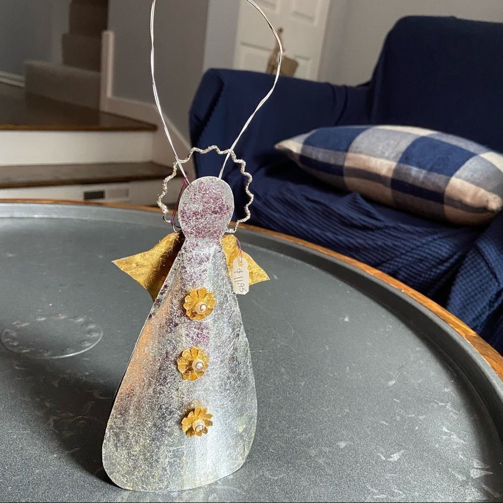 🍭6/$30 New Shabby Chic Metal Farmhouse Christmas Angel Ornament